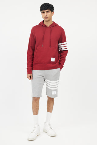 Burgundy 
White Stripe Hoodie