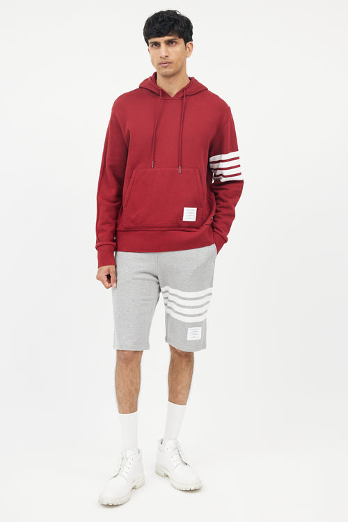 Burgundy 
White Stripe Hoodie