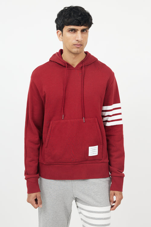 Burgundy 
White Stripe Hoodie