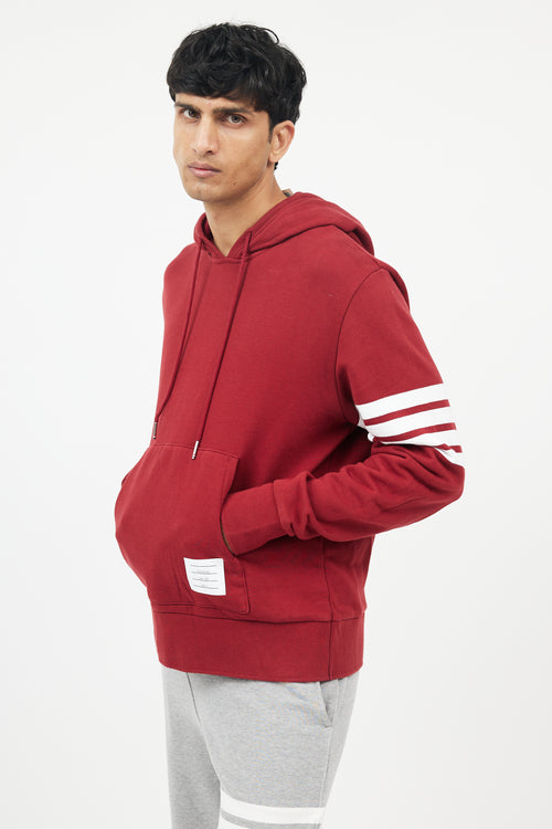 Burgundy 
White Stripe Hoodie