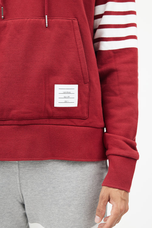 Burgundy 
White Stripe Hoodie