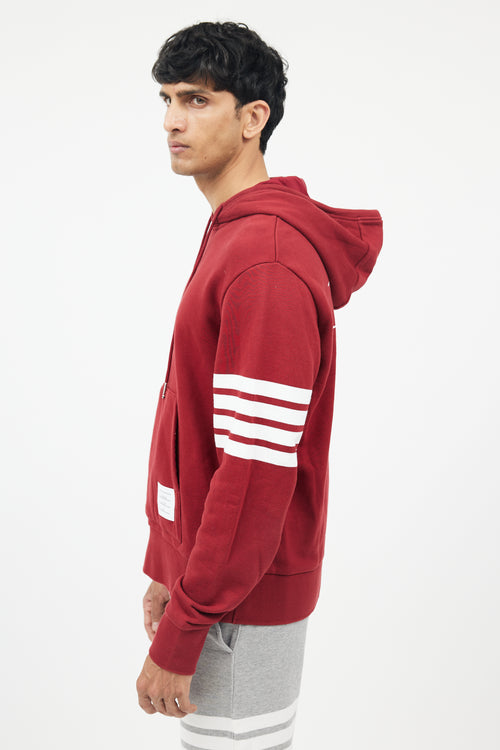 Burgundy 
White Stripe Hoodie