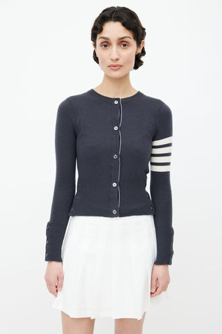 Thom Browne Dark Grey Cashmere Cardigan