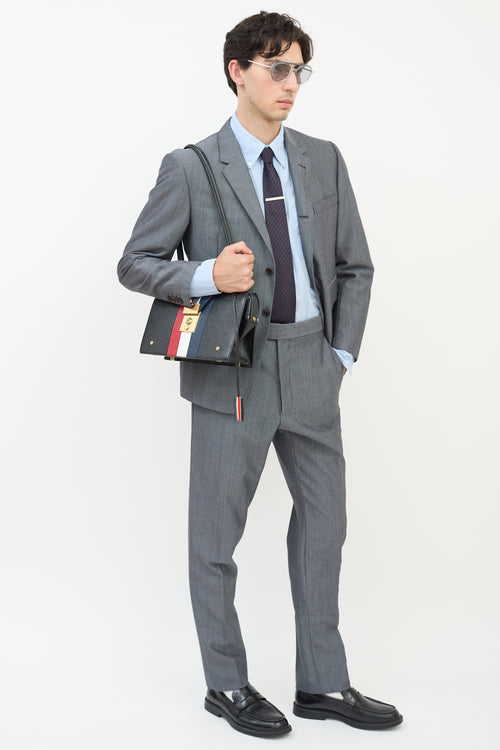 Thom Browne Dark Grey Wool 
Mohair Three Pocket Blazer