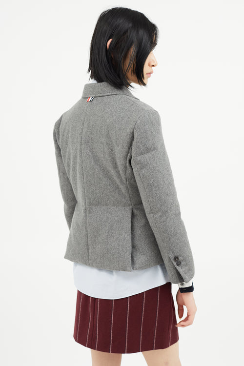 Thom Browne Grey Cashmere 
Down Padded Blazer