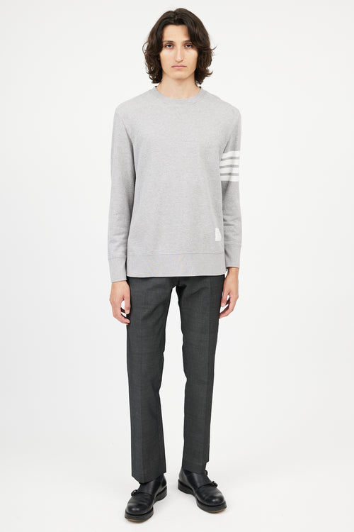 Thom Browne Grey Cotton 4-Bar Sweatshirt