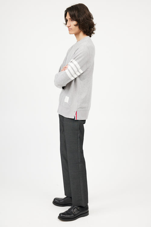 Thom Browne Grey Cotton 4-Bar Sweatshirt