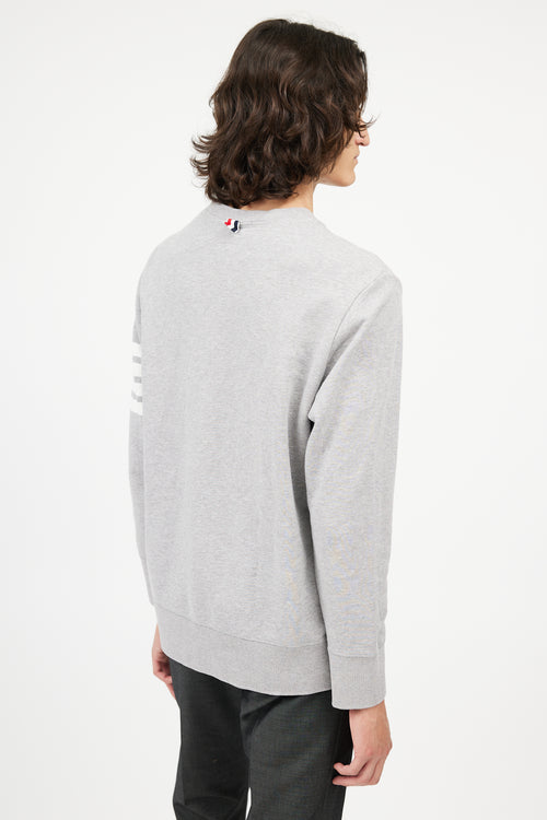 Thom Browne Grey Cotton 4-Bar Sweatshirt