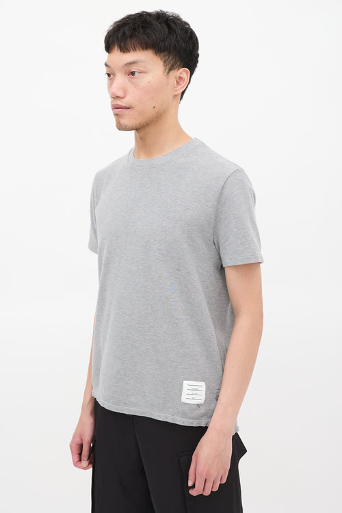 Thom Browne Grey Cotton Stripe Back T-Shirt