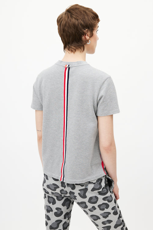 Thom Browne Grey 
Multicolour Stripe T-Shirt