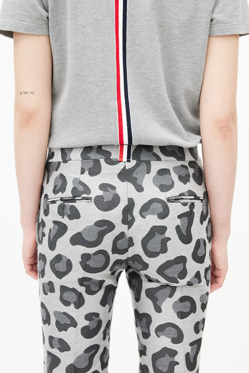 Thom Browne Grey Print Wool Cropped Trouser