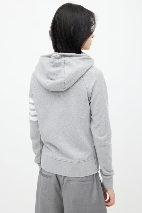 Thom Browne Grey 
White Stripe Hoodie