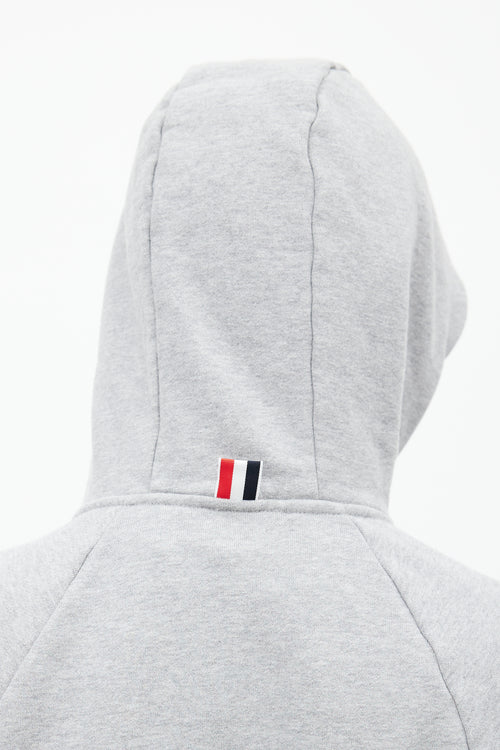 Thom Browne Grey 
White Stripe Hoodie