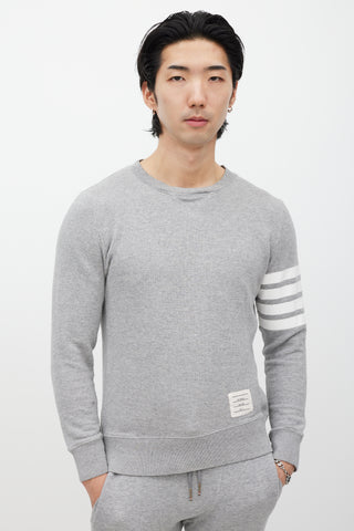 Thom Browne Grey 
White Striped Co-Ord Set