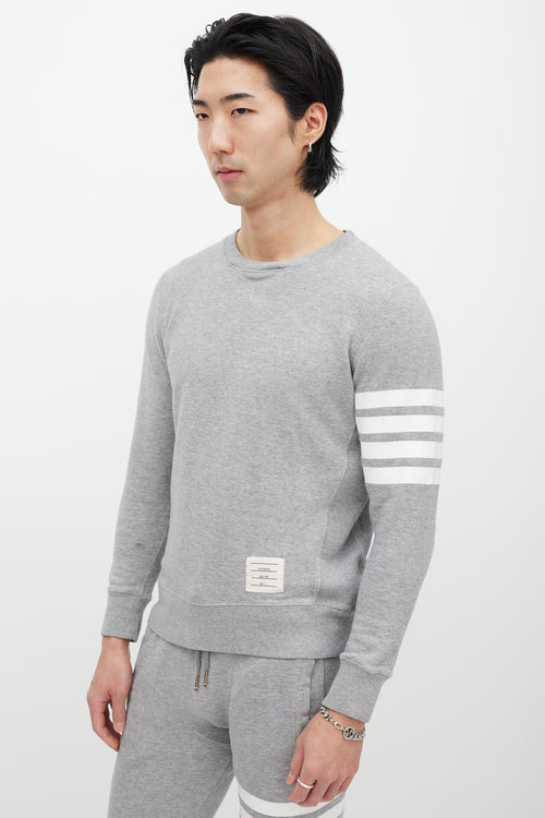 Thom Browne Grey 
White Striped Co-Ord Set