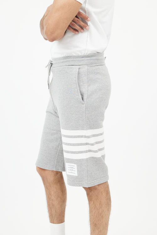 Thom Browne Grey 
White Sweat Short