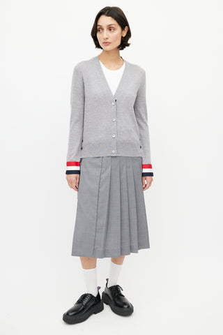 Thom Browne Grey Wool Cardigan