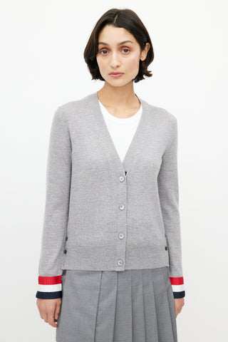 Thom Browne Grey Wool Cardigan