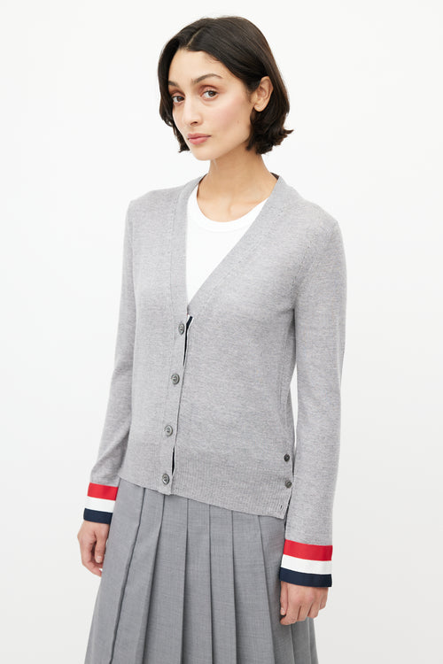 Thom Browne Grey Wool Cardigan