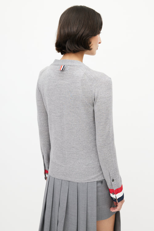 Thom Browne Grey Wool Cardigan