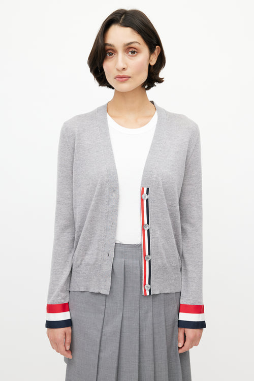 Thom Browne Grey Wool Cardigan