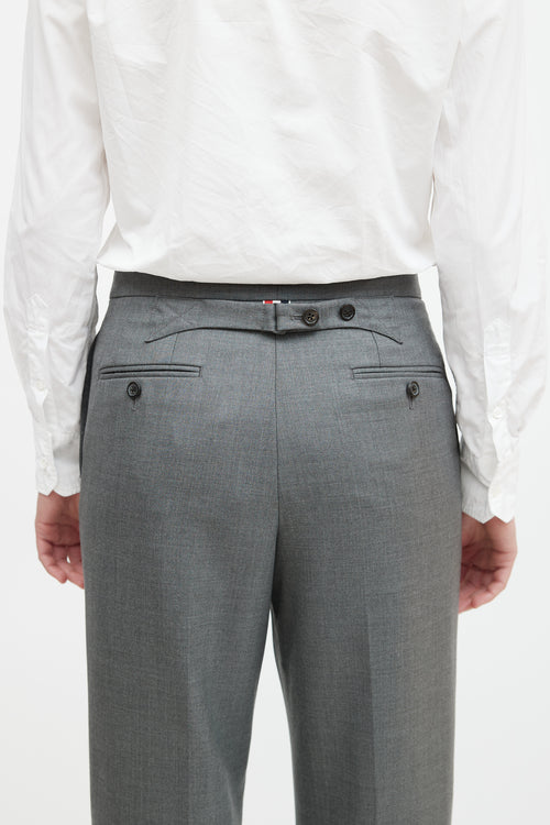 Thom Browne Grey Wool Cuffed Trouser