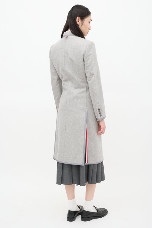 Thom Browne Grey Wool Double Breasted Coat