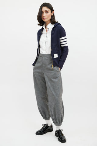 Thom Browne Grey Wool Gathered Trouser