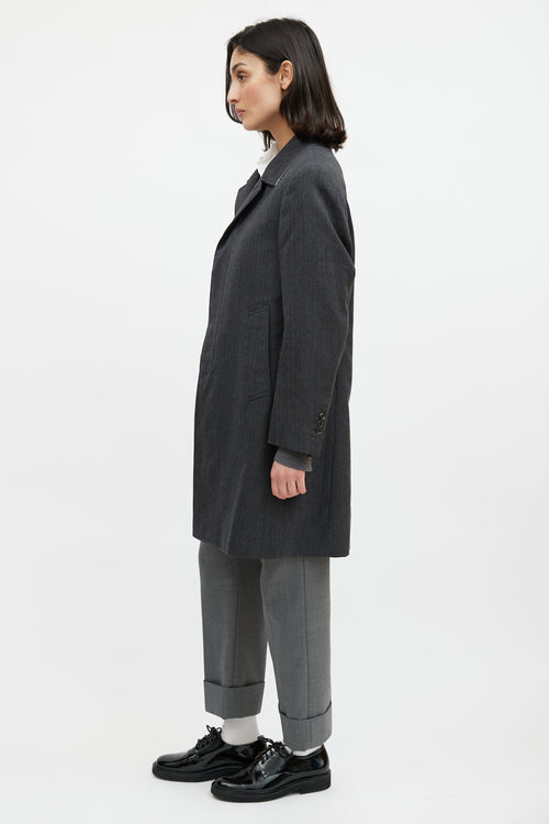 Thom Browne Grey Wool Tweed Coat