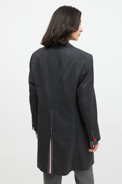 Thom Browne Grey Wool Tweed Coat