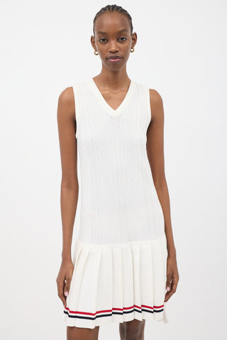 Thom Browne Knit Drop Waist Tennis Dress