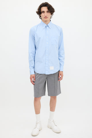 Thom Browne Light Blue Cotton One Pocket Shirt