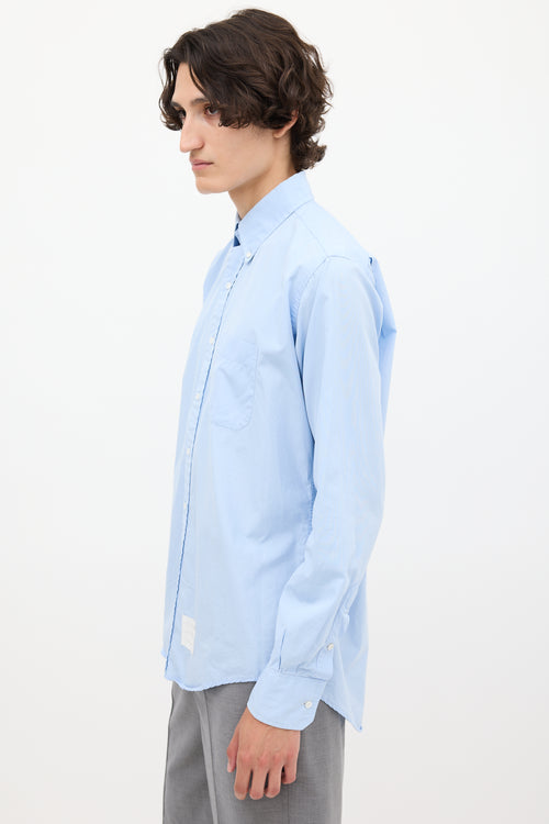 Thom Browne Light Blue Cotton One Pocket Shirt