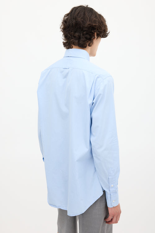 Thom Browne Light Blue Cotton One Pocket Shirt