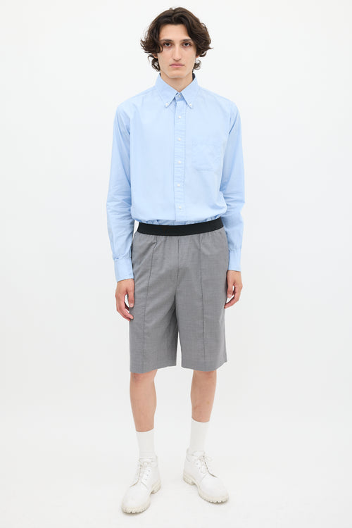 Thom Browne Light Blue Cotton One Pocket Shirt