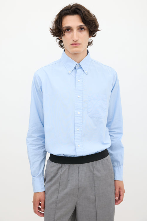 Thom Browne Light Blue Cotton One Pocket Shirt