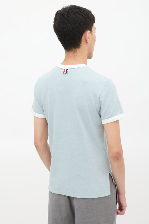 Thom Browne Light Blue Ringer T-Shirt