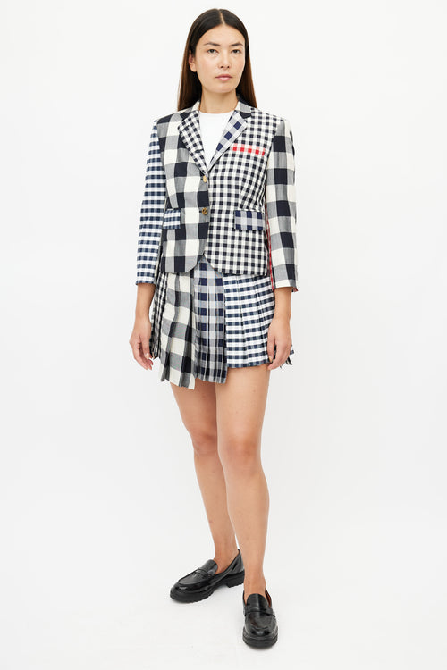 Thom Browne Cream 
Multicolour Check Blazer 
Skirt Suit