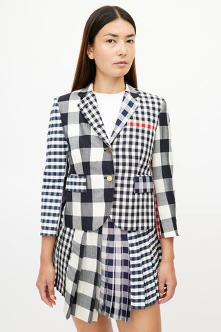 Thom Browne Cream 
Multicolour Check Blazer 
Skirt Suit