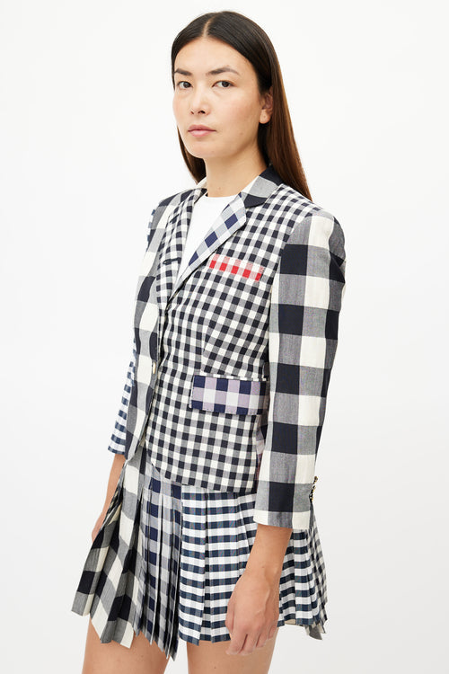 Thom Browne Cream 
Multicolour Check Blazer 
Skirt Suit