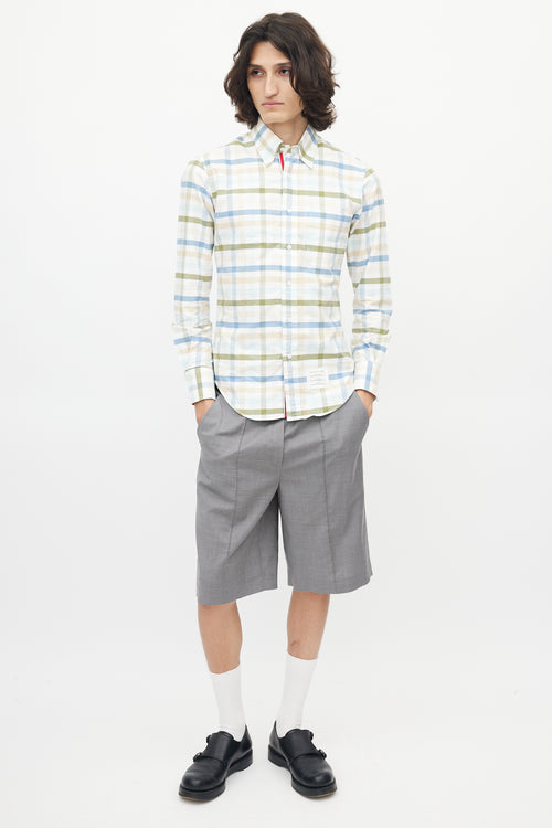 Thom Browne Multicolour Plaid Cotton Button Up Shirt