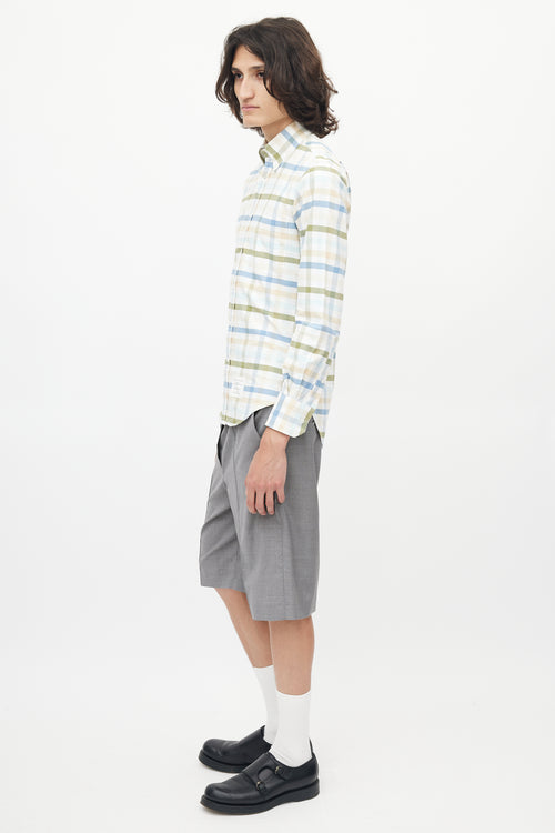 Thom Browne Multicolour Plaid Cotton Button Up Shirt