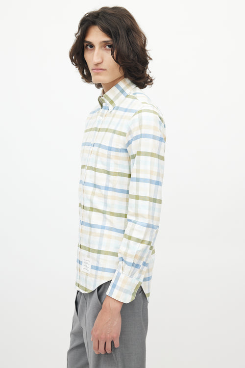 Thom Browne Multicolour Plaid Cotton Button Up Shirt