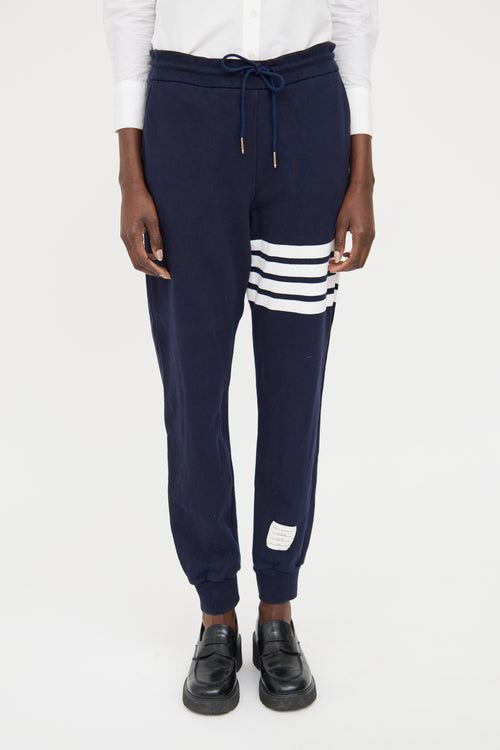 Thom Browne Navy Loopback 4Bar  Jogger