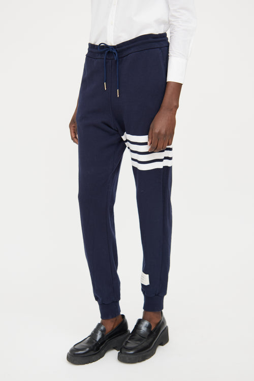 Thom Browne Navy Loopback 4Bar  Jogger