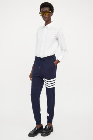 Thom Browne Navy Loopback 4Bar  Jogger