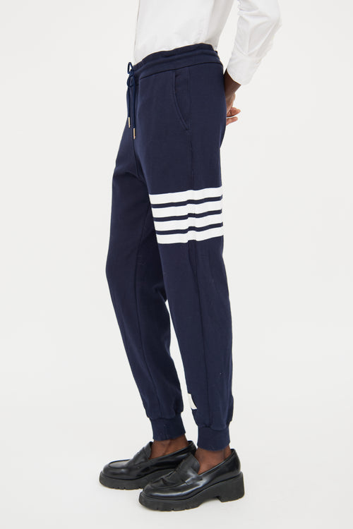 Thom Browne Navy Loopback 4Bar  Jogger