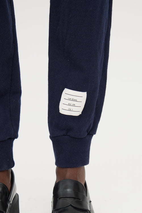 Thom Browne Navy Loopback 4Bar  Jogger