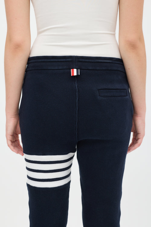 Thom Browne Navy Cotton Four Bar Jogger