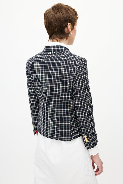 Thom Browne Navy 
Multicolour Plaid Tie Blazer